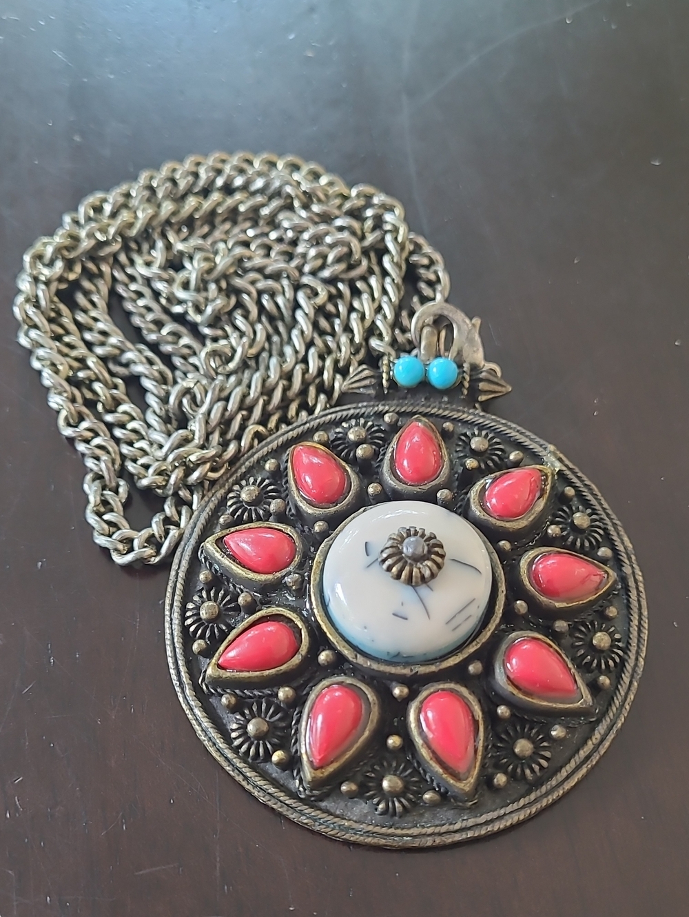 Bohemian Red Teardrop Pendant Necklace - Women Jewelry